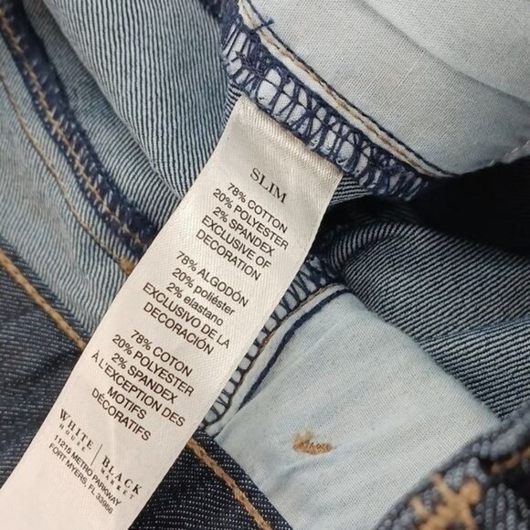 White House Black Market Womens Size 2 Distressed Slim Straight Jeans Denim - Picture 7 of 7